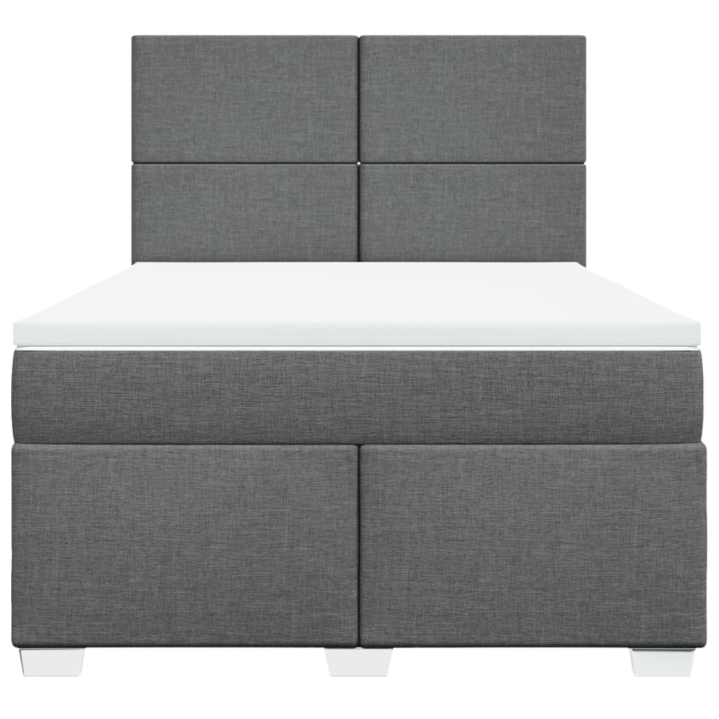 vidaXL Boxspring met matras stof donkergrijs 140x200 cm grijs, foto 4