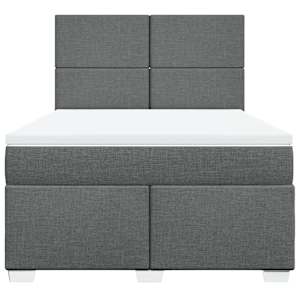 Box spring postel s matrací tmavě šedá 140x200 cm textil - obrázek 4