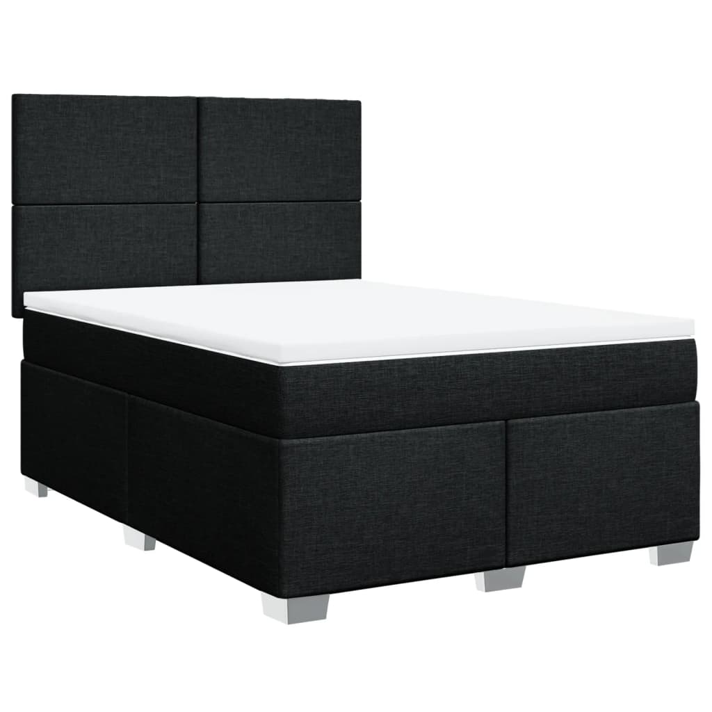 Thumbnail - vidaXL Boxspringbett mit Matratze Schwarz 140x200 cm Stoff