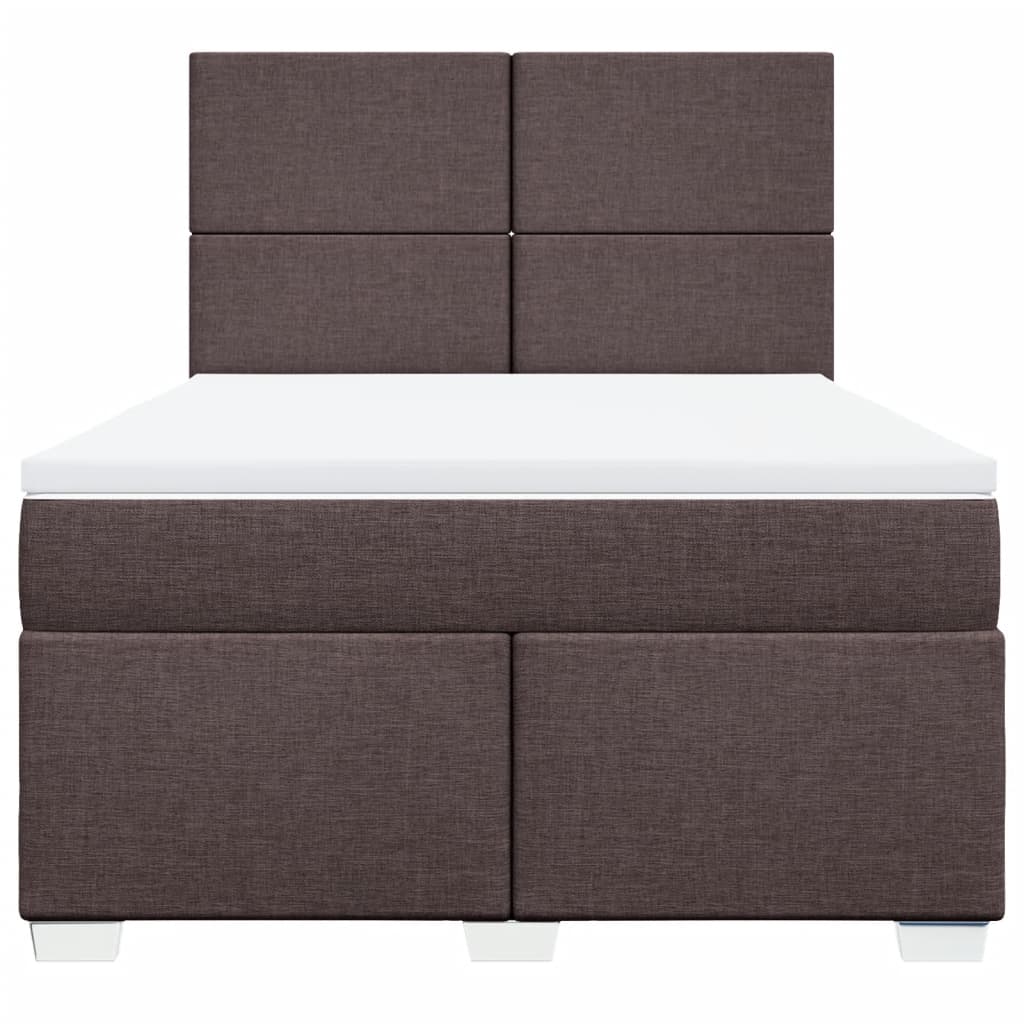 vidaXL Boxspring met matras stof donkerbruin 140x200 cm bruin, foto 4