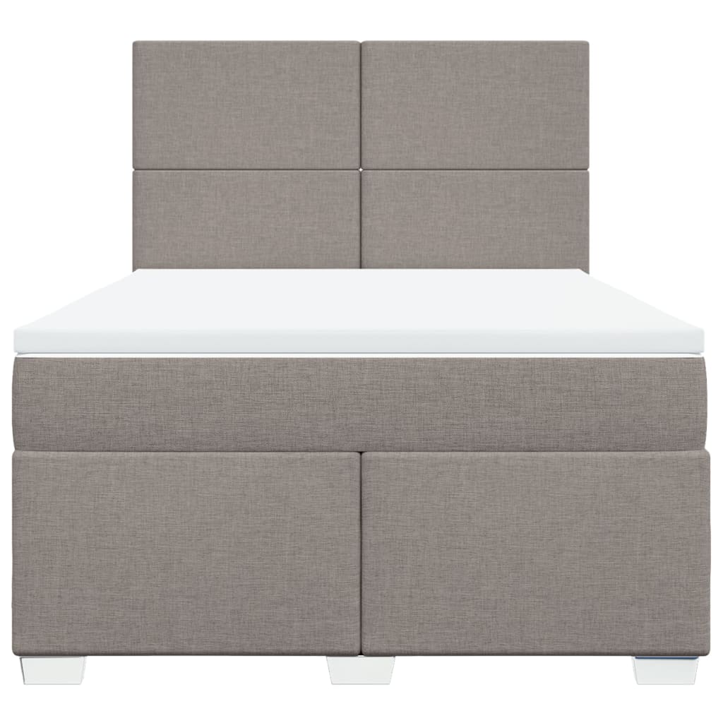 vidaXL Boxspring met matras stof taupe 140x200 cm, foto 4