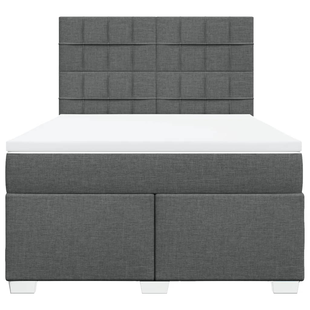 vidaXL Boxspring met matras stof donkergrijs 140x200 cm grijs, foto 4