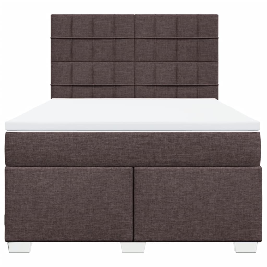 vidaXL Boxspring met matras stof donkerbruin 140x200 cm bruin, foto 4