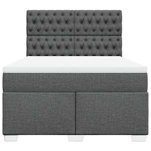 Box spring postel s matrací tmavě šedá 140x200 cm textil - obrázek 4