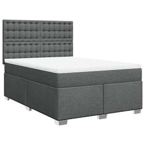 Box spring postel s matrací tmavě šedá 140x200 cm textil - obrázek 2