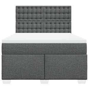 Box spring postel s matrací tmavě šedá 140x200 cm textil - obrázek 4