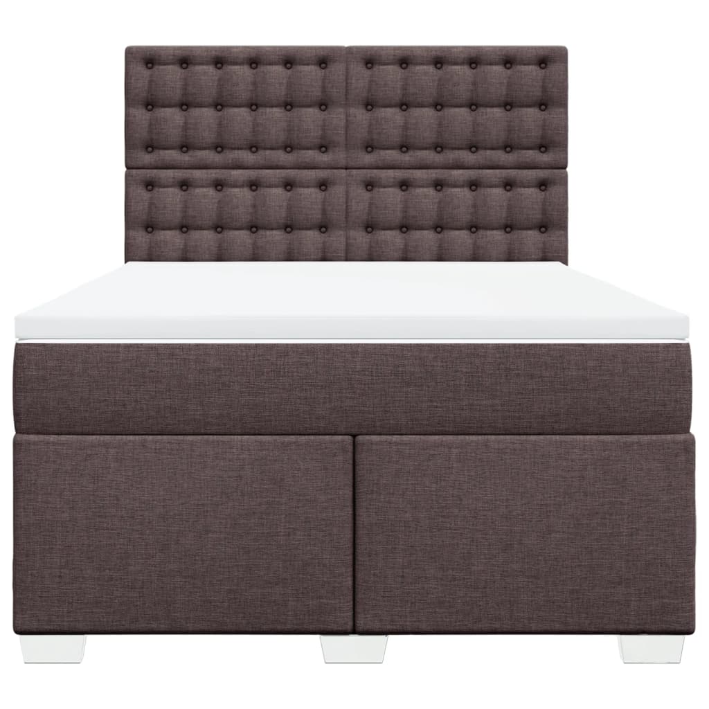 vidaXL Boxspring met matras stof donkerbruin 140x200 cm bruin, foto 4