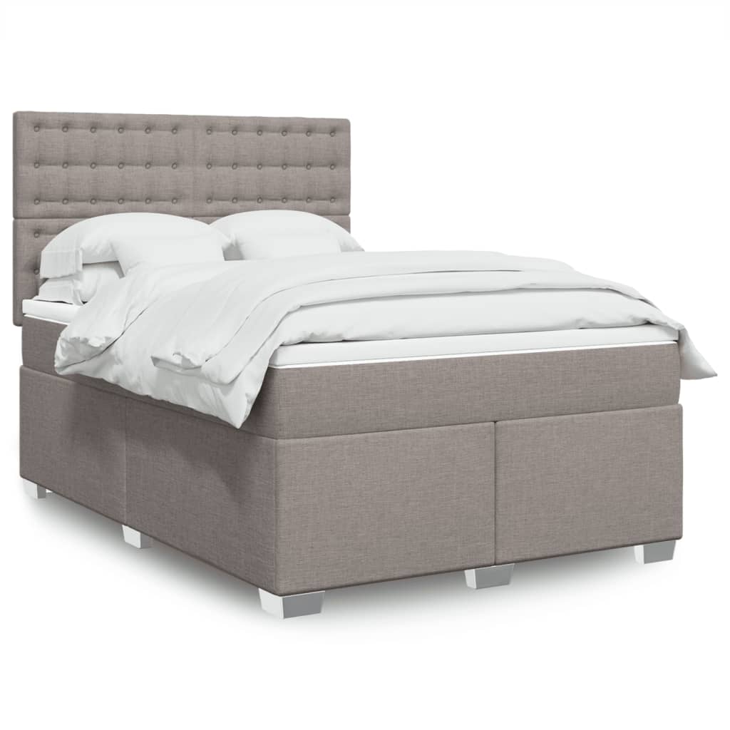 Boxspringbett mit Matratze Taupe 140×200 cm Stoff