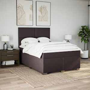 Box spring postel s matrací tmavě hnědá 160x200 cm textil - obrázek 3