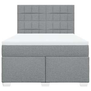 Box spring postel s matrací světle šedá 160 x 200 cm textil - obrázek 4
