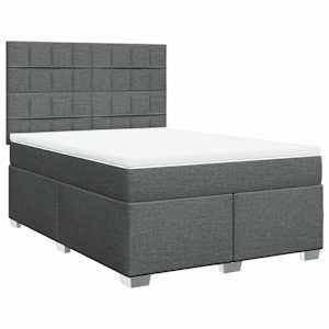 Box spring postel s matrací tmavě šedá 160x200 cm textil - obrázek 2