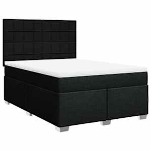 Box spring postel s matrací černá 160x200 cm textil - obrázek 2