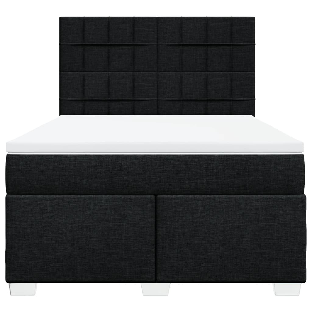 vidaXL Boxspring met matras stof zwart 160x200 cm, foto 4