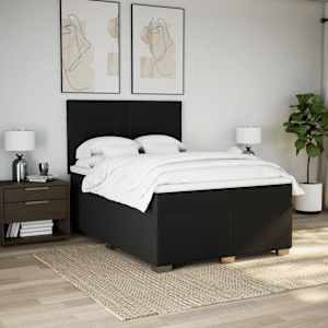 Box spring postel s matrací černá 160x200 cm textil - obrázek 3