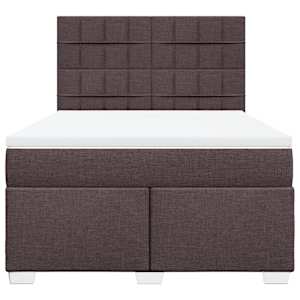 Box spring postel s matrací tmavě hnědá 160x200 cm textil - obrázek 4