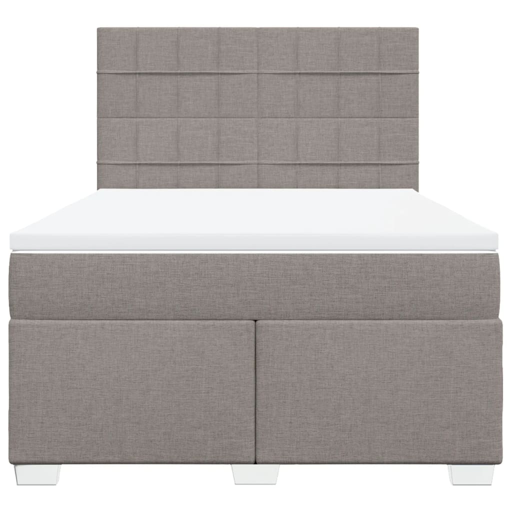 vidaXL Boxspring met matras stof taupe 160x200 cm, foto 4