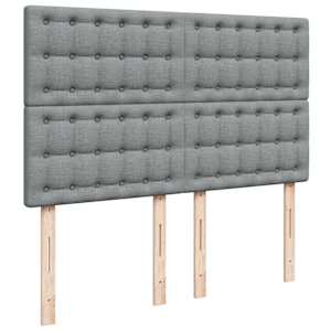 Box spring postel s matrací světle šedá 160 x 200 cm textil - obrázek 8