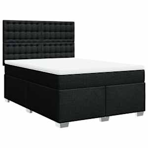 Box spring postel s matrací černá 160x200 cm textil - obrázek 2
