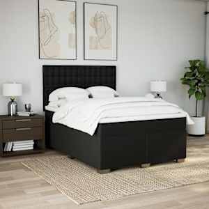 Box spring postel s matrací černá 160x200 cm textil - obrázek 3