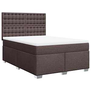 Box spring postel s matrací tmavě hnědá 160x200 cm textil - obrázek 2