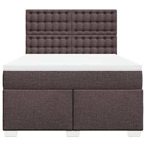 Box spring postel s matrací tmavě hnědá 160x200 cm textil - obrázek 4