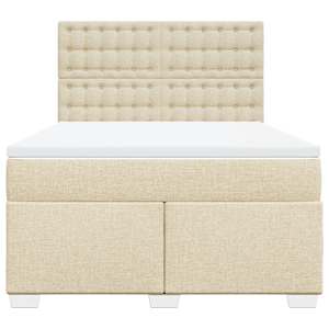 Box spring postel s matrací krémová 160x200 cm textil - obrázek 4