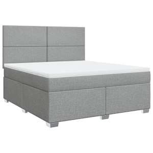 Box spring postel s matrací světle šedá 180 x 200 cm textil - obrázek 2