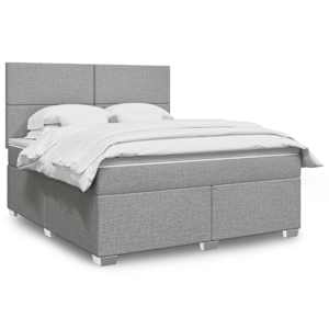 Box spring postel s matrací světle šedá 180 x 200 cm textil - obrázek 1