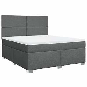Box spring postel s matrací tmavě šedá 180x200 cm textil - obrázek 2