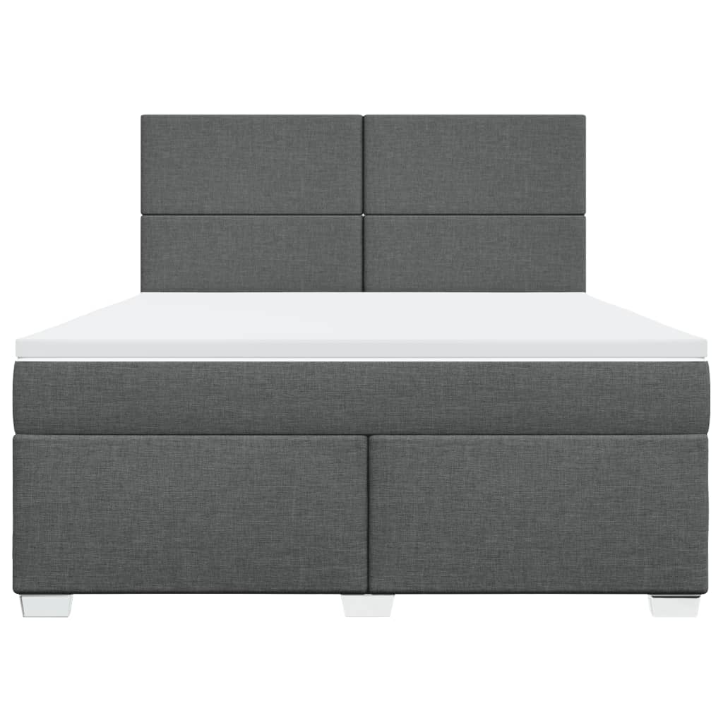 vidaXL Boxspring met matras stof donkergrijs 180x200 cm grijs, foto 4