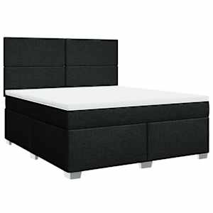 Box spring postel s matrací černá 180x200 cm textil - obrázek 2