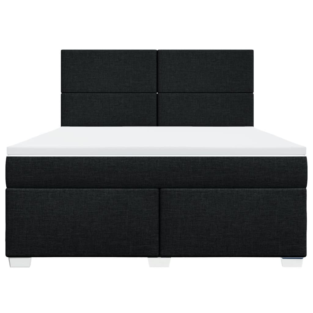 vidaXL Boxspring met matras stof zwart 180x200 cm, foto 4