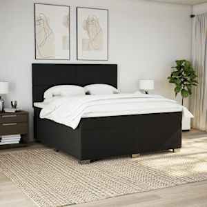 Box spring postel s matrací černá 180x200 cm textil - obrázek 3