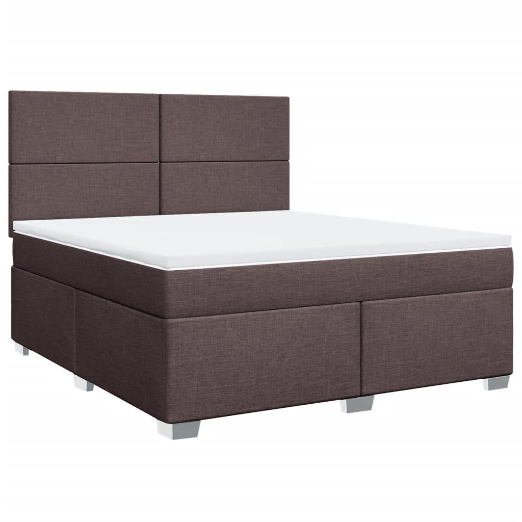 vidaXL Box spring postel s matrací tmavě hnědá 180x200 cm textil