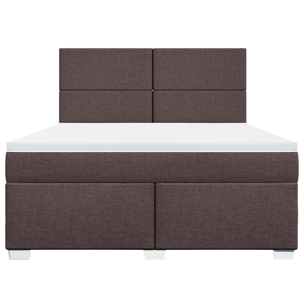 vidaXL Boxspring met matras stof donkerbruin 180x200 cm bruin, foto 4