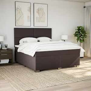 Box spring postel s matrací tmavě hnědá 180x200 cm textil - obrázek 3