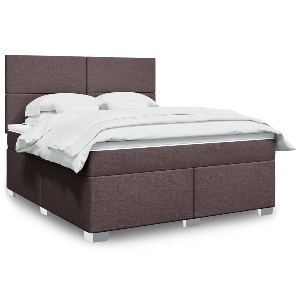 Boxspringbett mit Matratze Dunkelbraun 180×200 cm Stoff