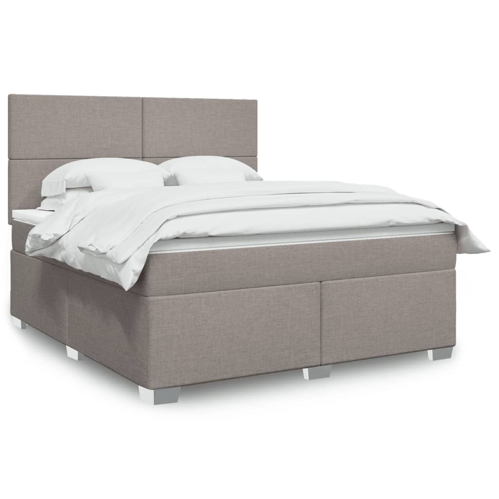 Boxspringbett mit Matratze Taupe 180×200 cm Stoff