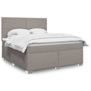 Box spring postel s matrací taupe 180x200 cm textil - obrázek 1