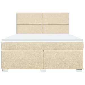 Box spring postel s matrací krémová 180x200 cm textil - obrázek 4