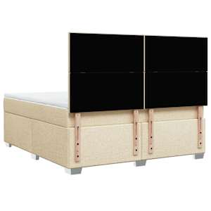 Box spring postel s matrací krémová 180x200 cm textil - obrázek 10