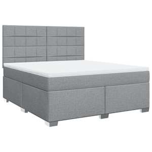 Box spring postel s matrací světle šedá 180 x 200 cm textil - obrázek 2