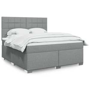 Box spring postel s matrací světle šedá 180 x 200 cm textil - obrázek 1