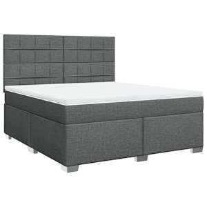 Box spring postel s matrací tmavě šedá 180x200 cm textil - obrázek 2