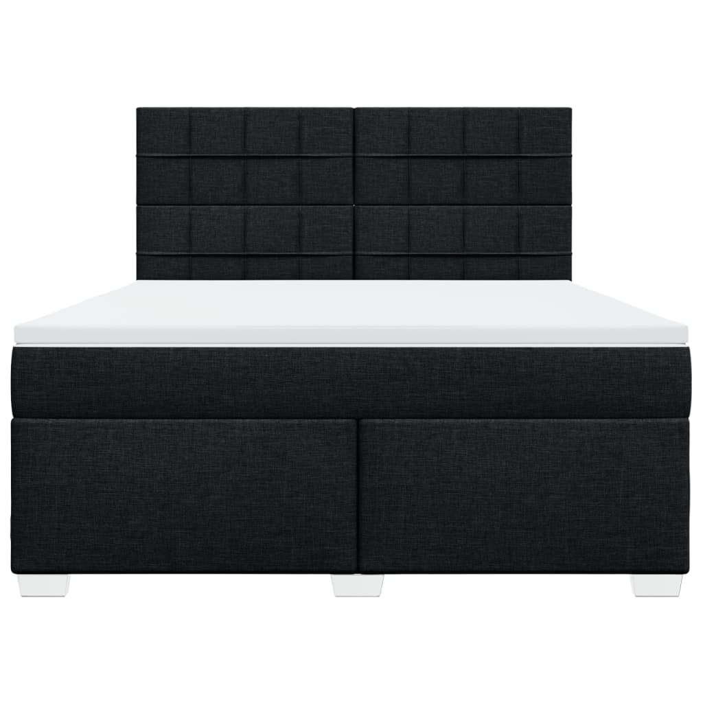 vidaXL Boxspring met matras stof zwart 180x200 cm, foto 4
