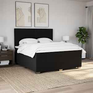 Box spring postel s matrací černá 180x200 cm textil - obrázek 3