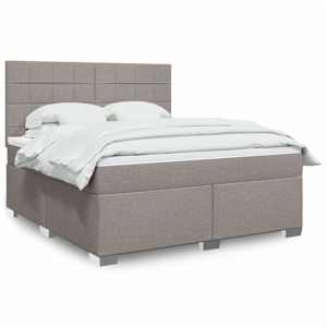 Box spring postel s matrací taupe 180x200 cm textil - obrázek 1