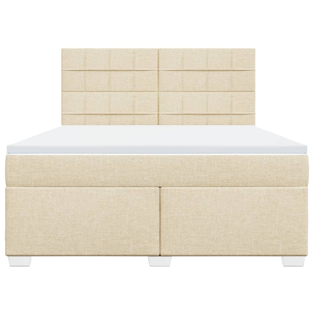 vidaXL Boxspring met matras stof crèmekleurig 180x200 cm, foto 4