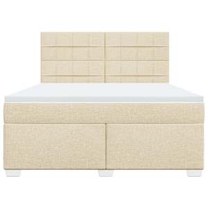 Box spring postel s matrací krémová 180x200 cm textil - obrázek 4