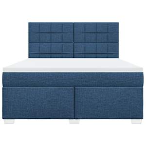 Box spring postel s matrací modrá 180x200 cm textil - obrázek 4